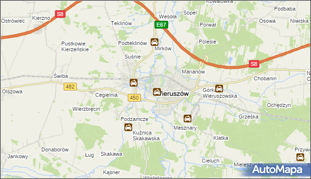 mapa Wieruszów, Wieruszów na mapie Targeo