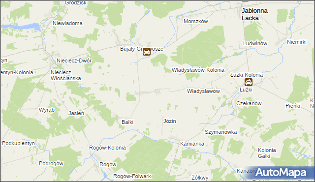 mapa Wierzbice-Guzy, Wierzbice-Guzy na mapie Targeo