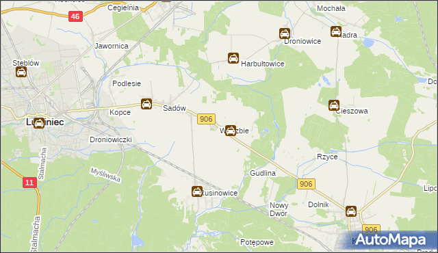 mapa Wierzbie gmina Koszęcin, Wierzbie gmina Koszęcin na mapie Targeo