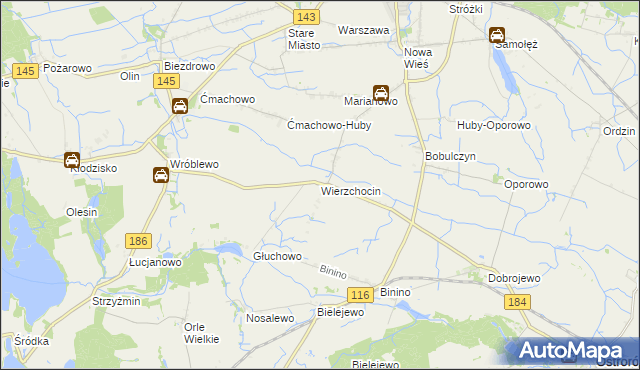 mapa Wierzchocin, Wierzchocin na mapie Targeo