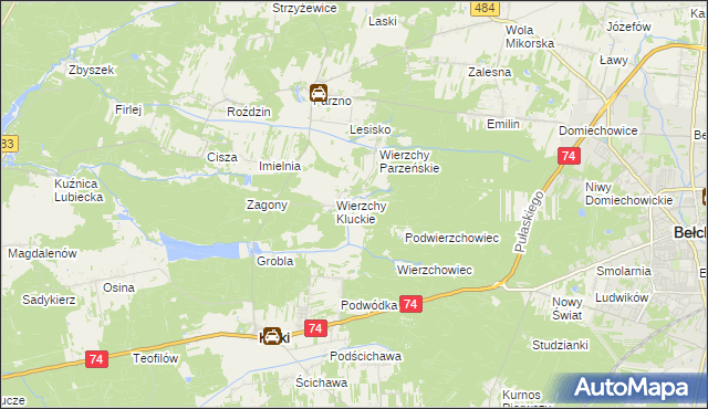 mapa Wierzchy Strzyżewskie, Wierzchy Strzyżewskie na mapie Targeo