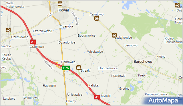 mapa Więsławice-Parcele, Więsławice-Parcele na mapie Targeo