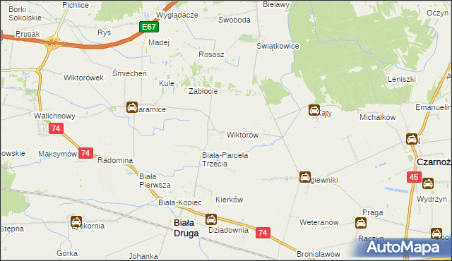 mapa Wiktorów gmina Biała, Wiktorów gmina Biała na mapie Targeo