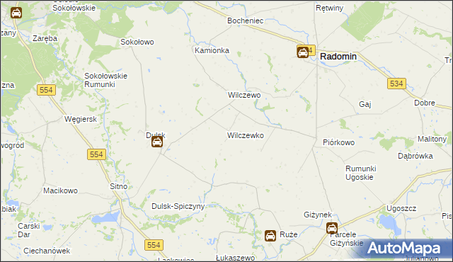 mapa Wilczewko, Wilczewko na mapie Targeo