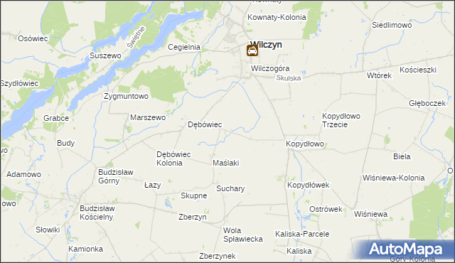 mapa Wilczogóra Kolonia, Wilczogóra Kolonia na mapie Targeo