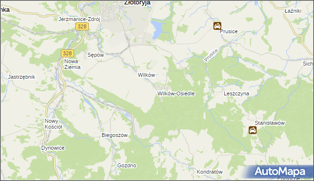 mapa Wilków-Osiedle, Wilków-Osiedle na mapie Targeo