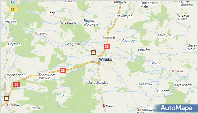 mapa Wińsko, Wińsko na mapie Targeo