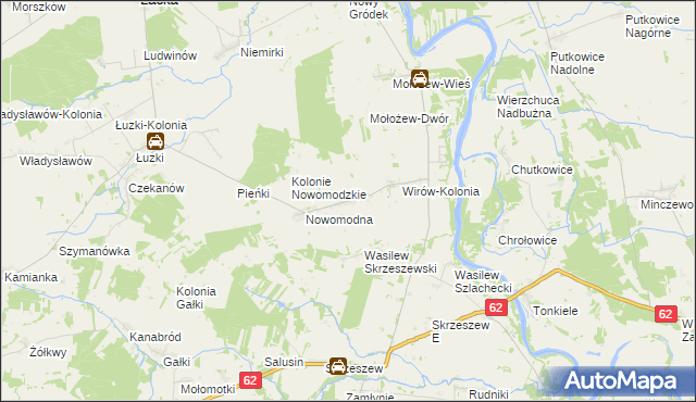 mapa Wirów gmina Jabłonna Lacka, Wirów gmina Jabłonna Lacka na mapie Targeo