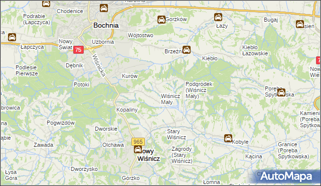 mapa Wiśnicz Mały, Wiśnicz Mały na mapie Targeo