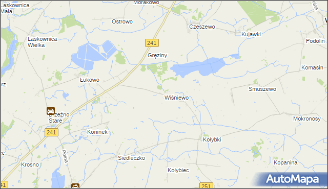 mapa Wiśniewo gmina Wągrowiec, Wiśniewo gmina Wągrowiec na mapie Targeo