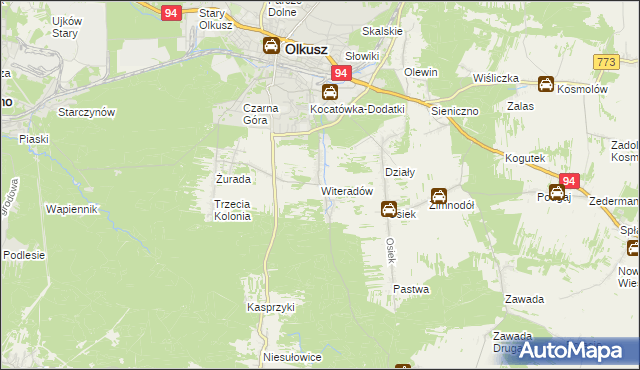 mapa Witeradów, Witeradów na mapie Targeo