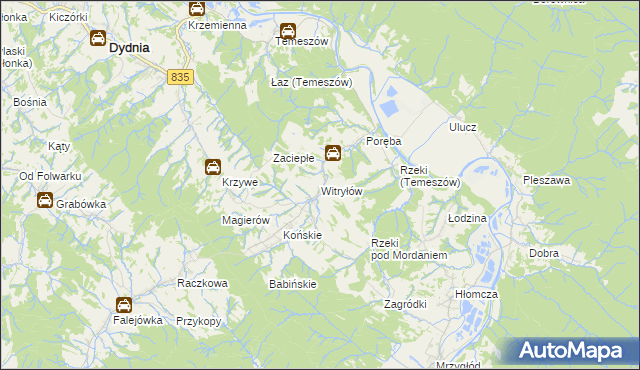 mapa Witryłów, Witryłów na mapie Targeo