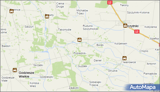 mapa Włodzimierz gmina Szczytniki, Włodzimierz gmina Szczytniki na mapie Targeo