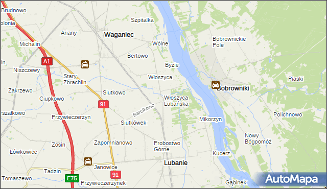 mapa Włoszyca Lubańska, Włoszyca Lubańska na mapie Targeo