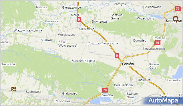 mapa Wnorów, Wnorów na mapie Targeo