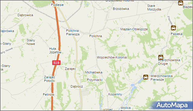 mapa Wojciechów-Kolonia, Wojciechów-Kolonia na mapie Targeo