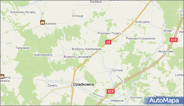 mapa Wojeniec, Wojeniec na mapie Targeo