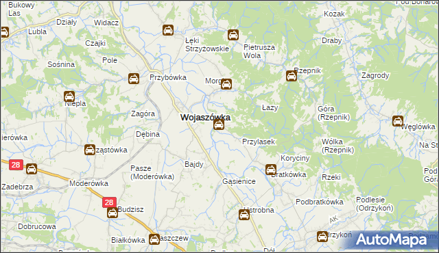 mapa Wojkówka, Wojkówka na mapie Targeo