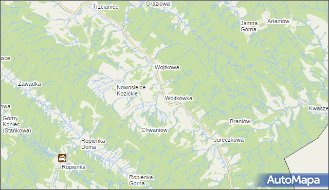 mapa Wojtkówka, Wojtkówka na mapie Targeo