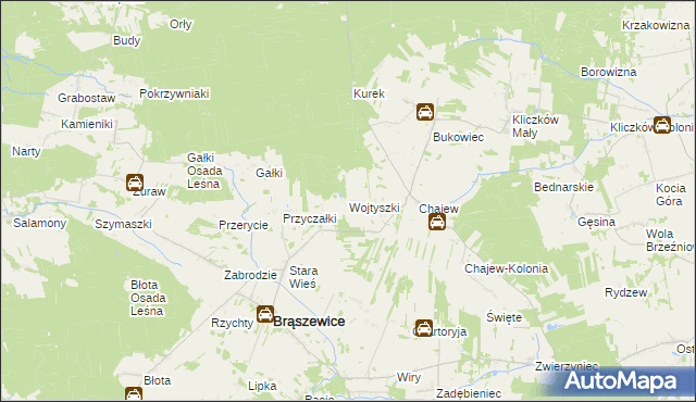 mapa Wojtyszki, Wojtyszki na mapie Targeo