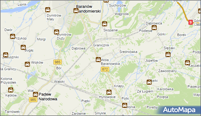 mapa Wola Baranowska, Wola Baranowska na mapie Targeo