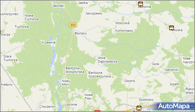 mapa Wola Dąbrowiecka, Wola Dąbrowiecka na mapie Targeo