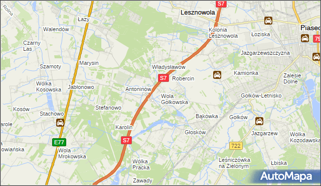 mapa Wola Gołkowska, Wola Gołkowska na mapie Targeo