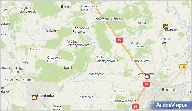 mapa Wola Mieczysławska, Wola Mieczysławska na mapie Targeo