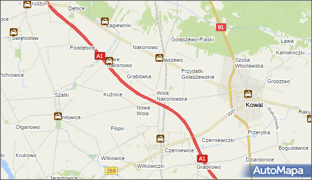 mapa Wola Nakonowska, Wola Nakonowska na mapie Targeo