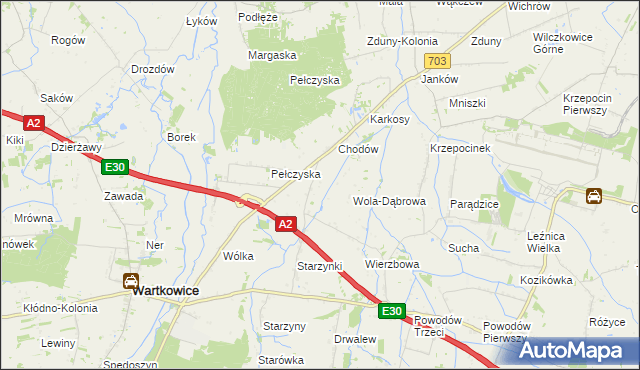 mapa Wola Niedźwiedzia, Wola Niedźwiedzia na mapie Targeo