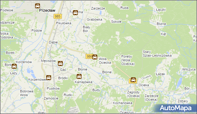 mapa Wola Ociecka, Wola Ociecka na mapie Targeo