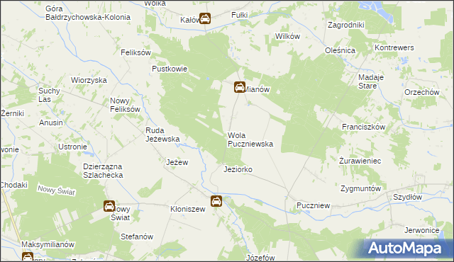 mapa Wola Puczniewska, Wola Puczniewska na mapie Targeo