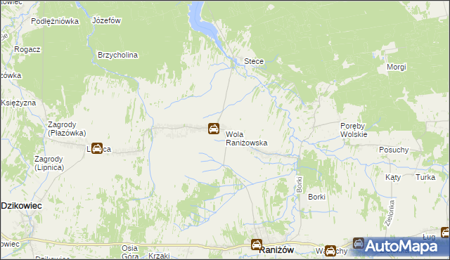 mapa Wola Raniżowska, Wola Raniżowska na mapie Targeo