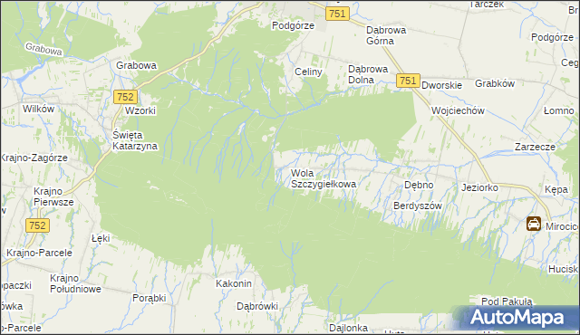 mapa Wola Szczygiełkowa, Wola Szczygiełkowa na mapie Targeo