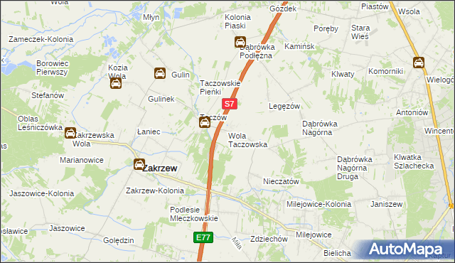 mapa Wola Taczowska, Wola Taczowska na mapie Targeo