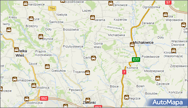 mapa Wola Zachariaszowska, Wola Zachariaszowska na mapie Targeo