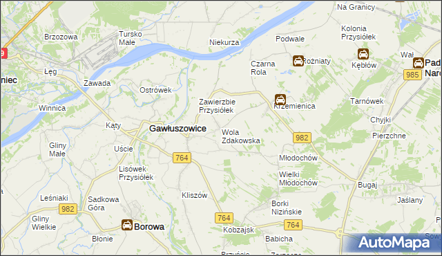 mapa Wola Zdakowska, Wola Zdakowska na mapie Targeo