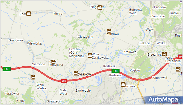 mapa Wola Żyrakowska, Wola Żyrakowska na mapie Targeo