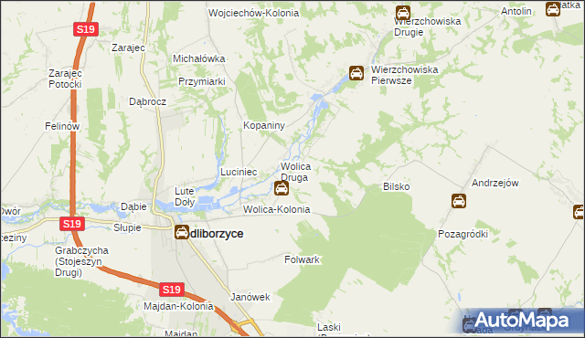 mapa Wolica Pierwsza, Wolica Pierwsza na mapie Targeo