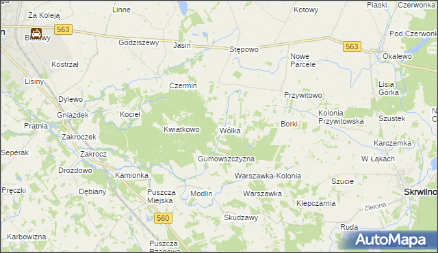 mapa Wólka gmina Skrwilno, Wólka gmina Skrwilno na mapie Targeo