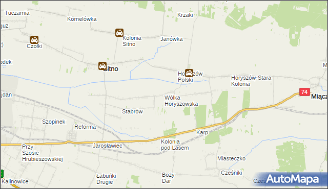 mapa Wólka Horyszowska, Wólka Horyszowska na mapie Targeo