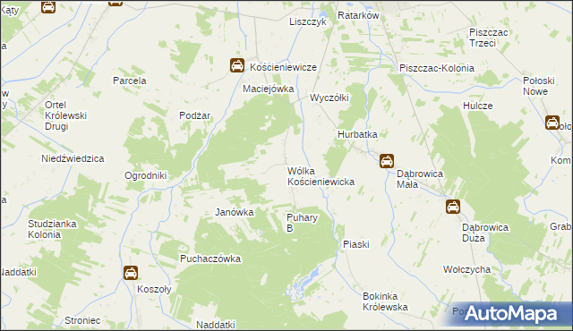 mapa Wólka Kościeniewicka, Wólka Kościeniewicka na mapie Targeo