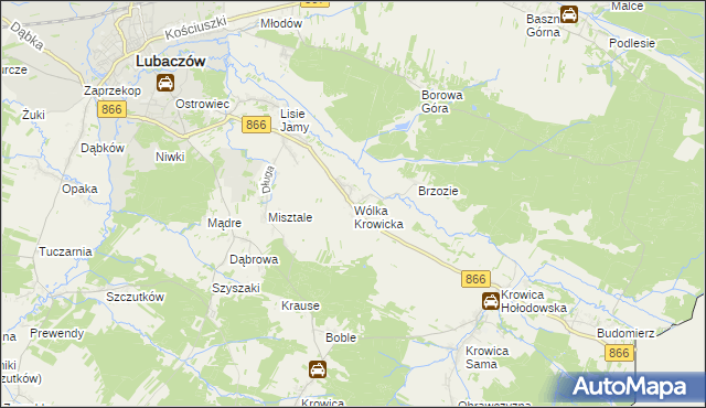 mapa Wólka Krowicka, Wólka Krowicka na mapie Targeo