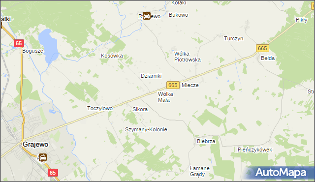 mapa Wólka Mała gmina Rajgród, Wólka Mała gmina Rajgród na mapie Targeo