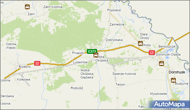 mapa Wólka Okopska, Wólka Okopska na mapie Targeo