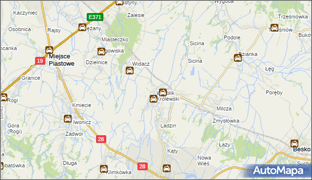 mapa Wróblik Królewski, Wróblik Królewski na mapie Targeo