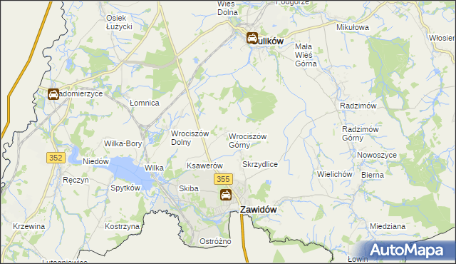 mapa Wrociszów Górny, Wrociszów Górny na mapie Targeo