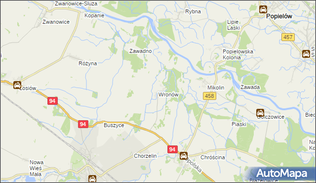 mapa Wronów gmina Lewin Brzeski, Wronów gmina Lewin Brzeski na mapie Targeo