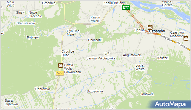 mapa Wrzosówka gmina Czosnów, Wrzosówka gmina Czosnów na mapie Targeo