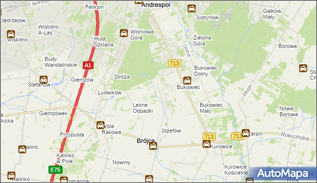 mapa Wygoda gmina Brójce, Wygoda gmina Brójce na mapie Targeo